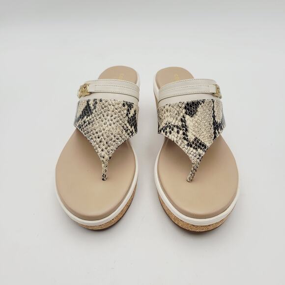 Cole Haan Margate Wedge II Sandshell Sandals Sz 5.5 B Cream & Animal Print - Picture 3 of 11